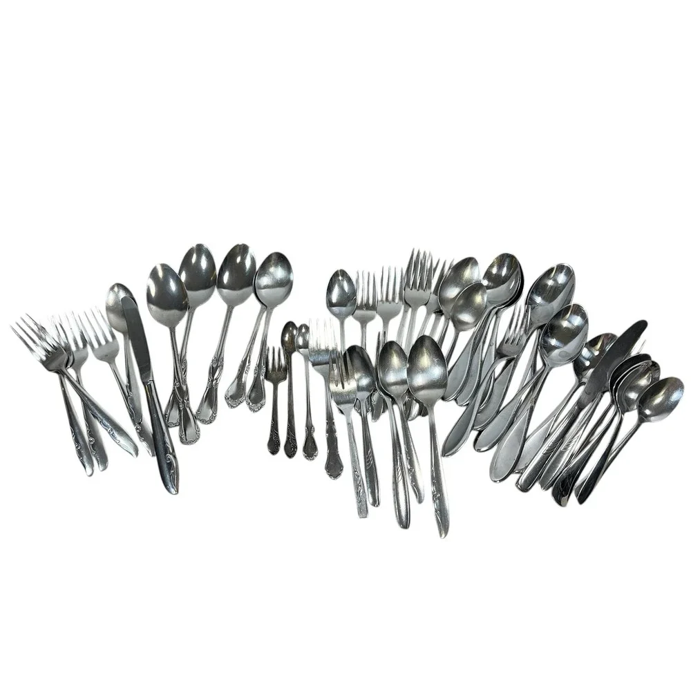 Mixed Flatware Lot 40+ Pcs Oneida Community Chelsea‎ Decorators Stainless Korea